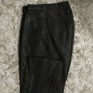 Women's Black Leather Pant